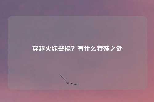 穿越火线警棍?有什么特殊之处