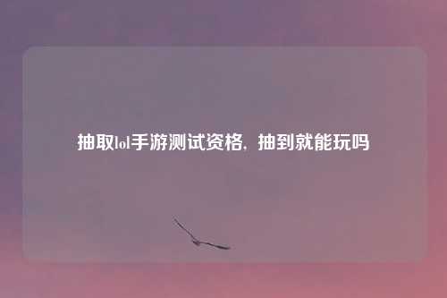 抽取lol手游测试资格,  抽到就能玩吗