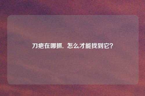 刀疤在哪抓,  怎么才能找到它？
