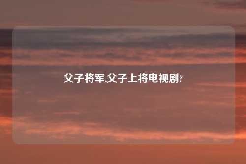 父子将军,父子上将电视剧?