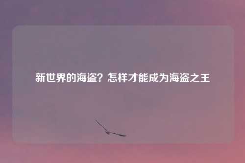 新世界的海盗？怎样才能成为海盗之王