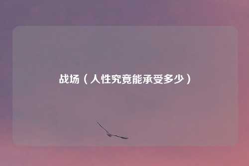 战场（人性究竟能承受多少）