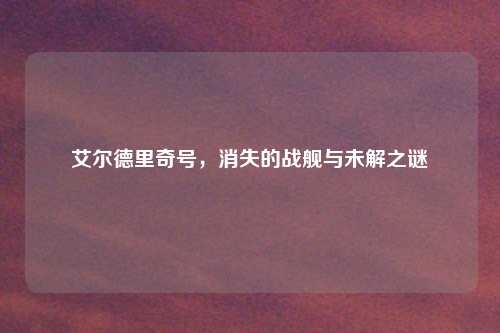 艾尔德里奇号，消失的战舰与未解之谜