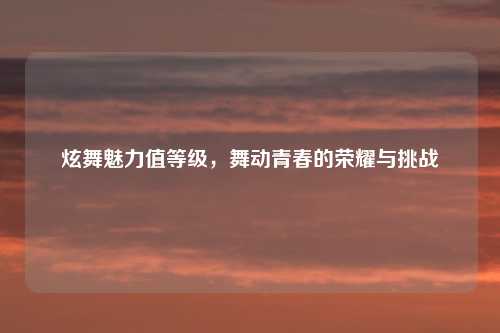 炫舞魅力值等级，舞动青春的荣耀与挑战