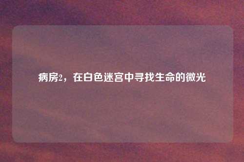 病房2，在白色迷宫中寻找生命的微光