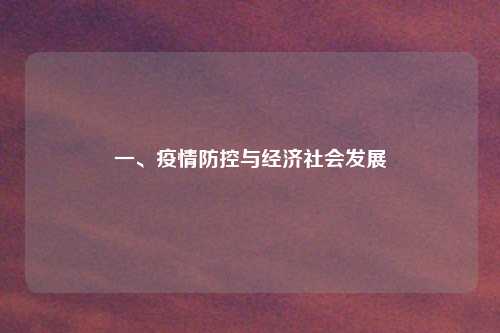一、疫情防控与经济社会发展