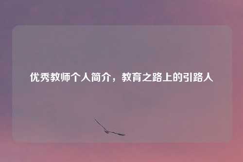 优秀教师个人简介，教育之路上的引路人