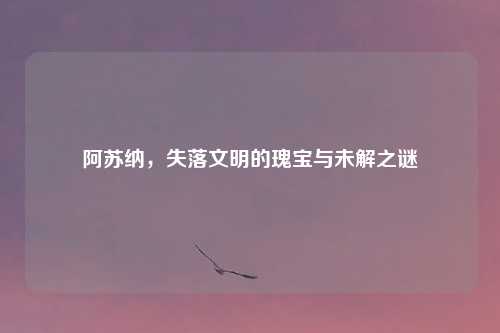 阿苏纳，失落文明的瑰宝与未解之谜